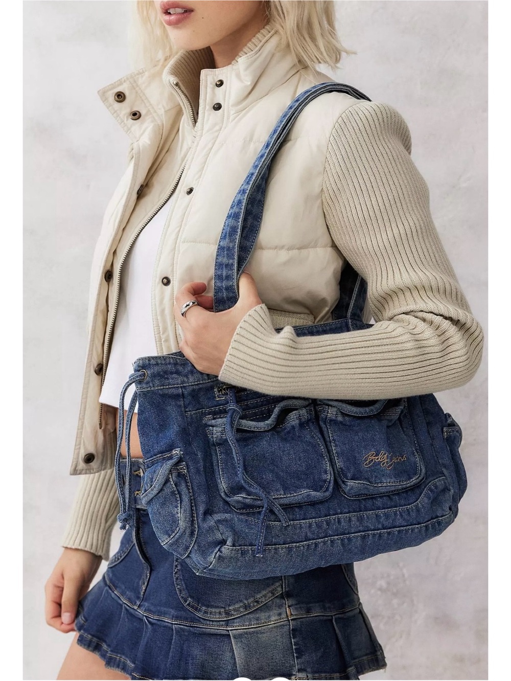 Urban Outfitters BDG Lissy Y2K Blue Denim Bag